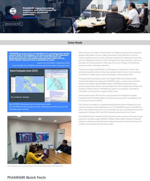 Case Study: PhilAWARE capacity-building outcomes and effectiveness for multi-hazard situational awareness